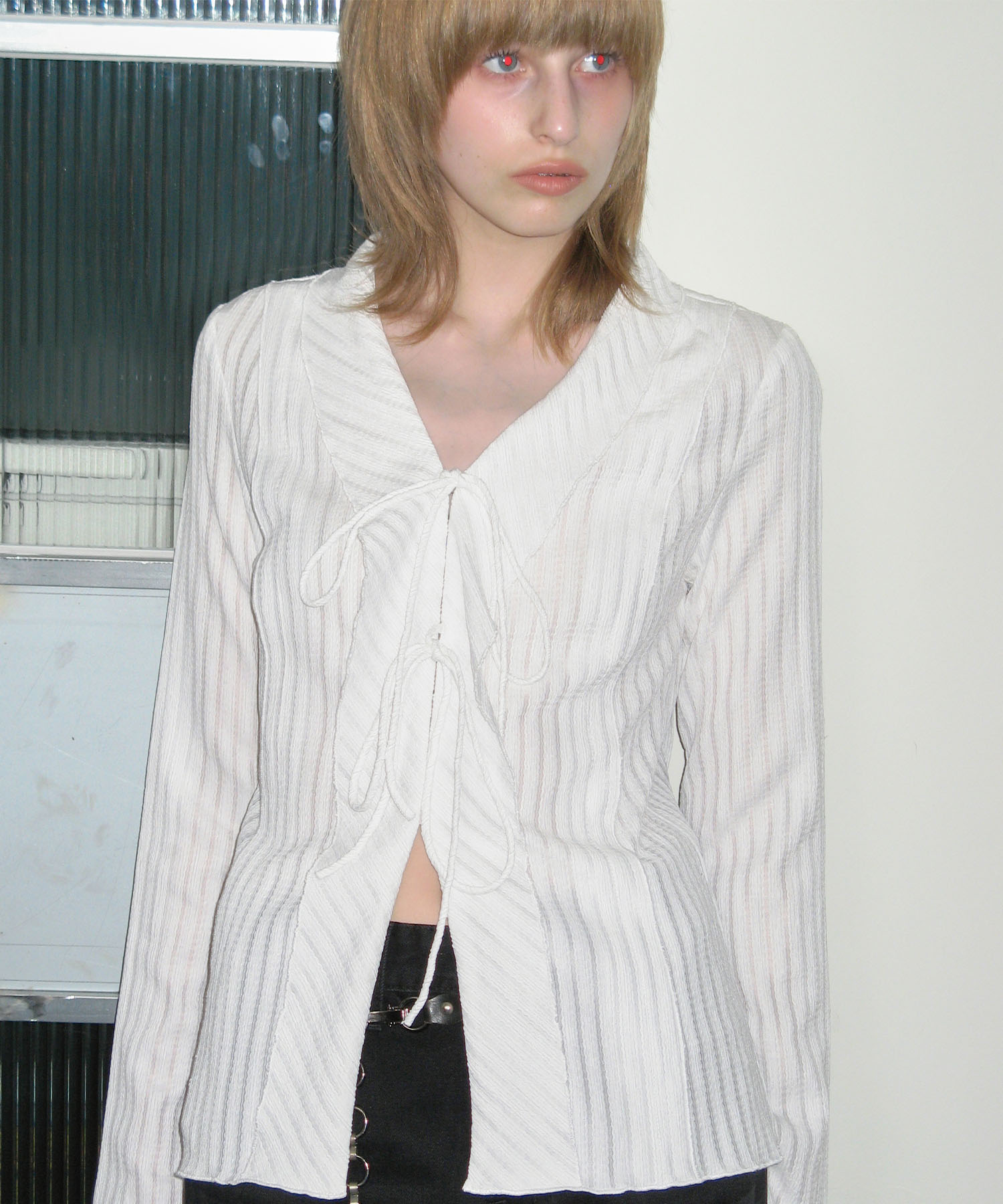 Lace Ruffle Blouse [White]