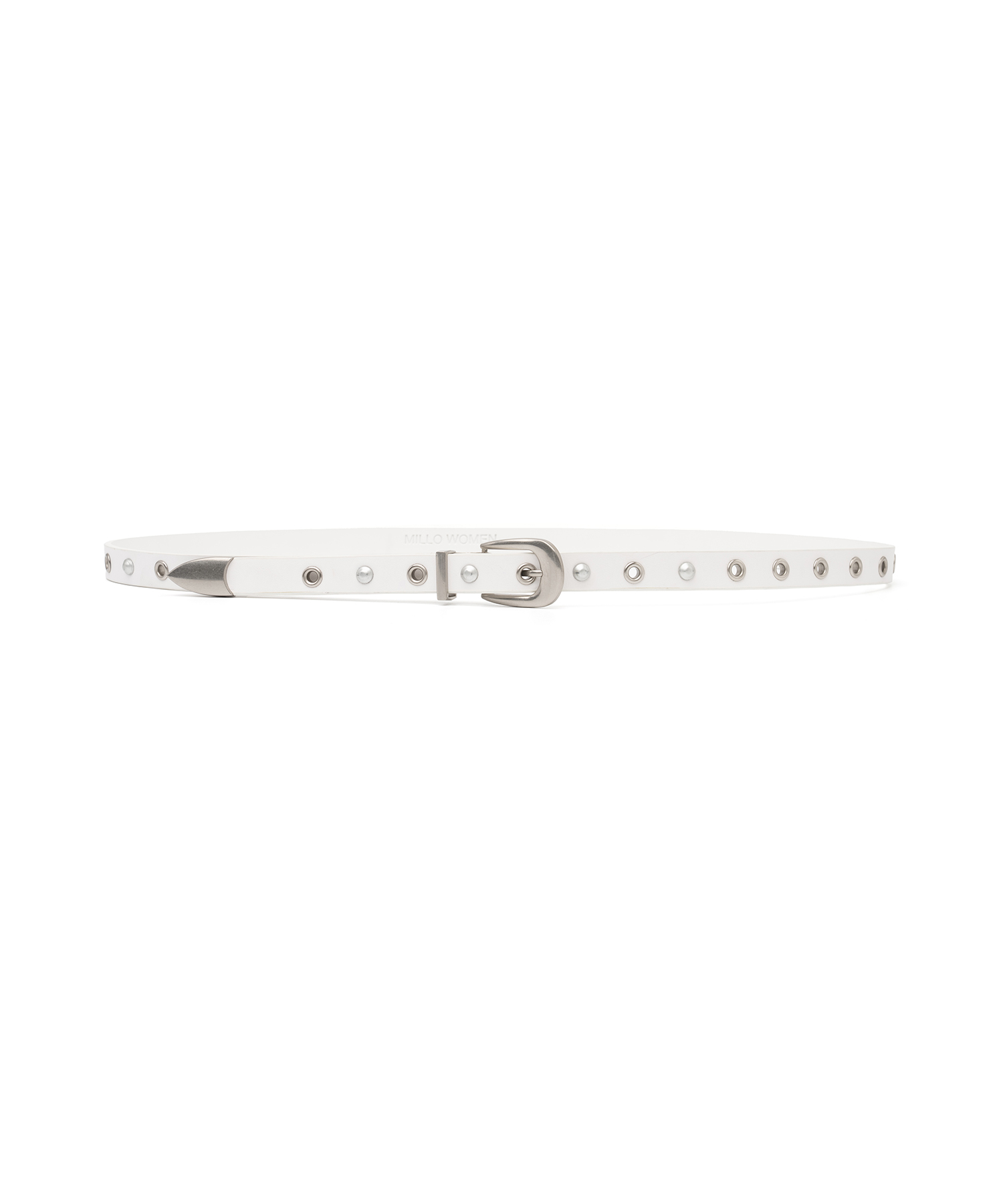 Skinny  Leather  Western Belt [White]