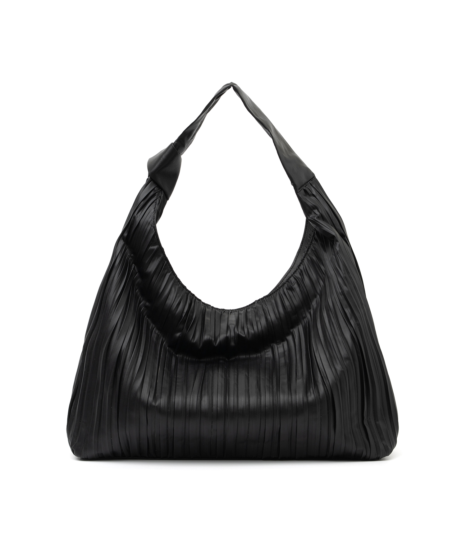 Pleats Triangle Bag [Black]