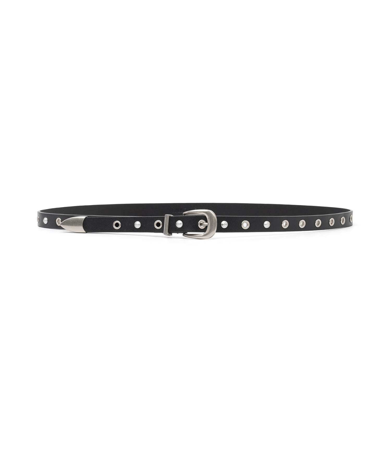 Skinny  Leather  Western Belt [Black]