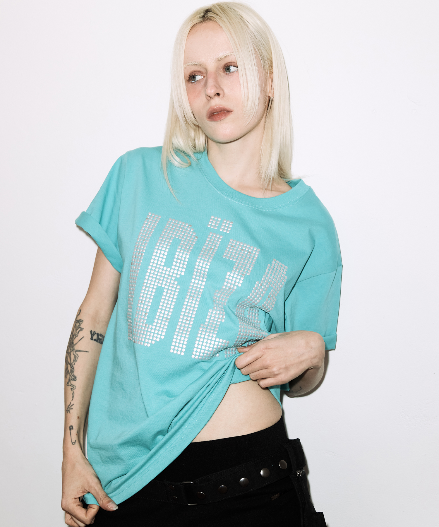 IBIZA RHINESTONE TEE (MINT) F26QB401