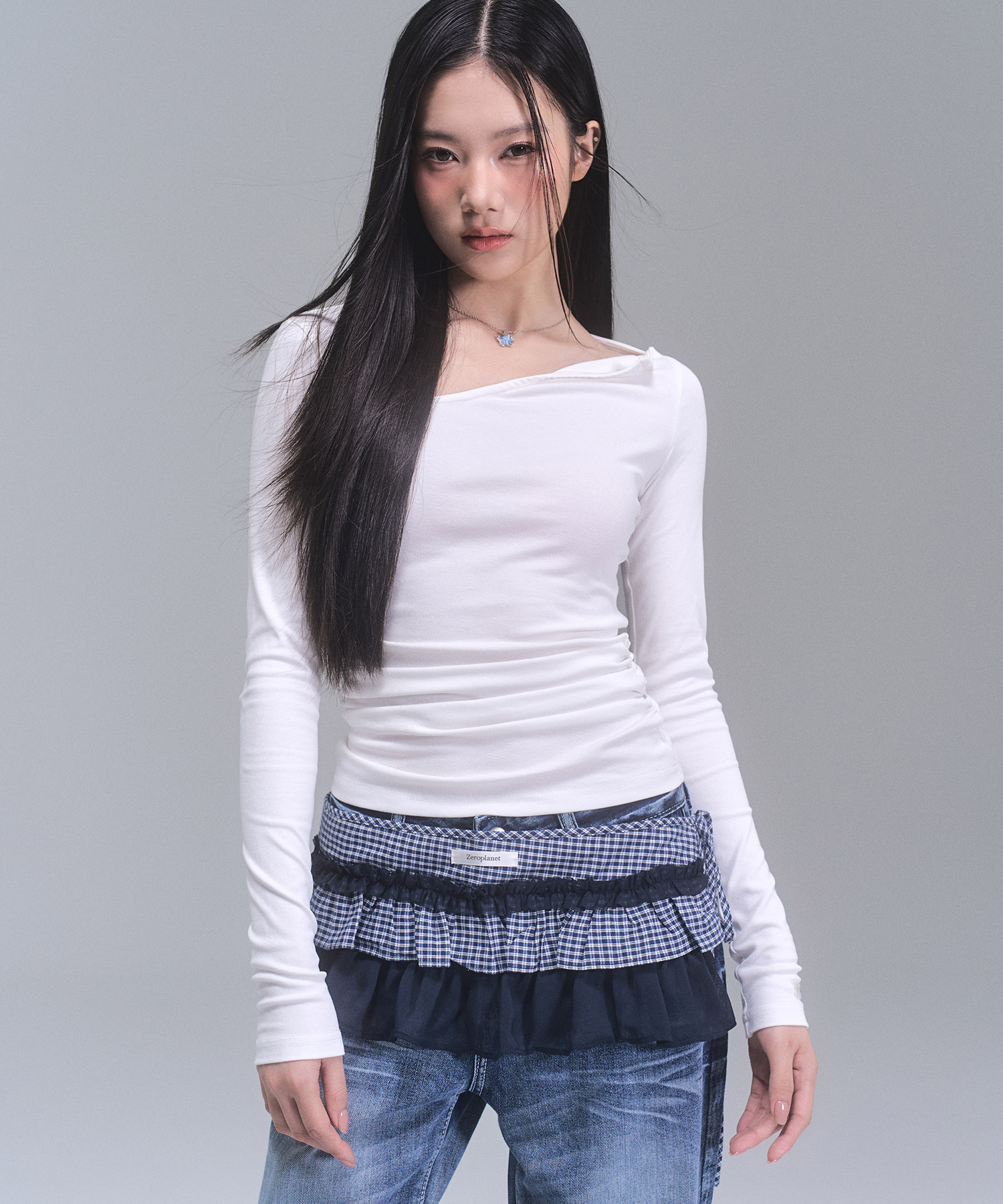 クロエアンバランススリーブトップ[WHITE] | ファッション通販サイト NUGU