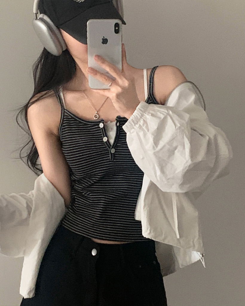 ボタンストライプキャミソール-5color | ファッション通販サイト NUGU