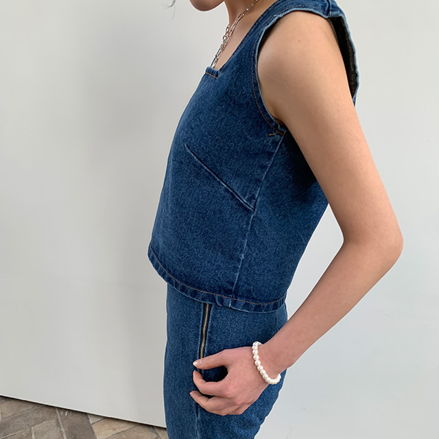 Gajess デニムノースリーブ Denim | Gajess