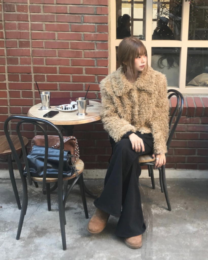 [キルティング裏地] ファー ジャケット (2色)