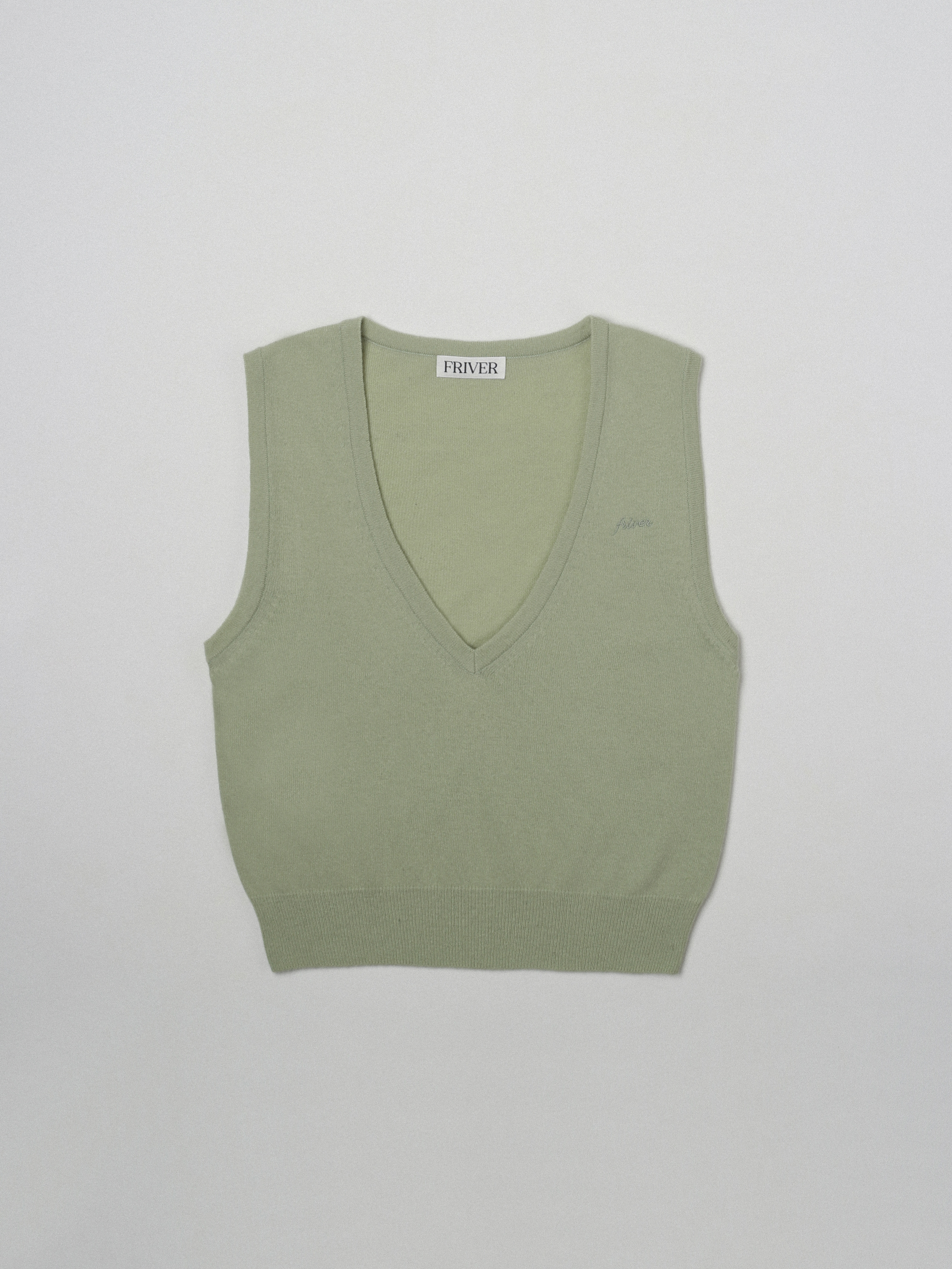 Deep v-neck knit vest [FRSP06NT03]_Mint