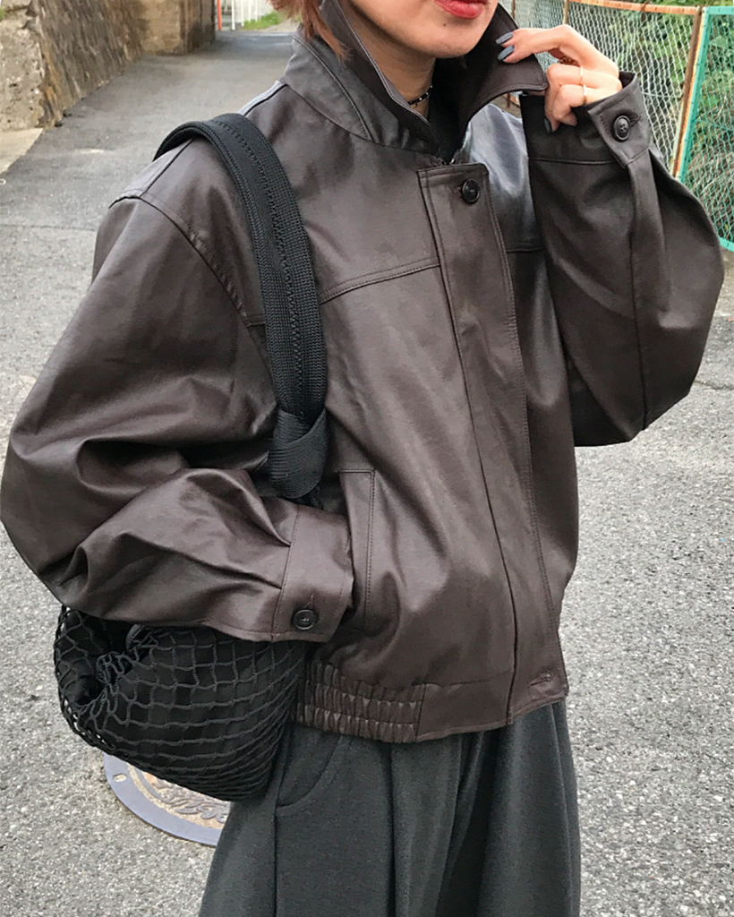 クロップドレザージャケット | ファッション通販サイト NUGU