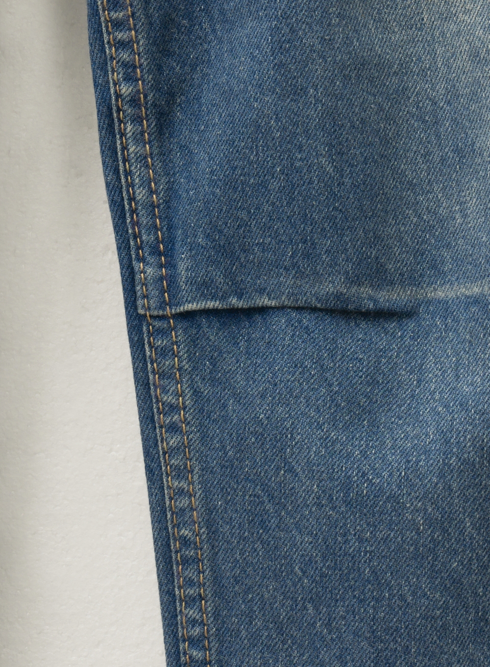 Crease Hemline Wide Denim Pants - Union Washed