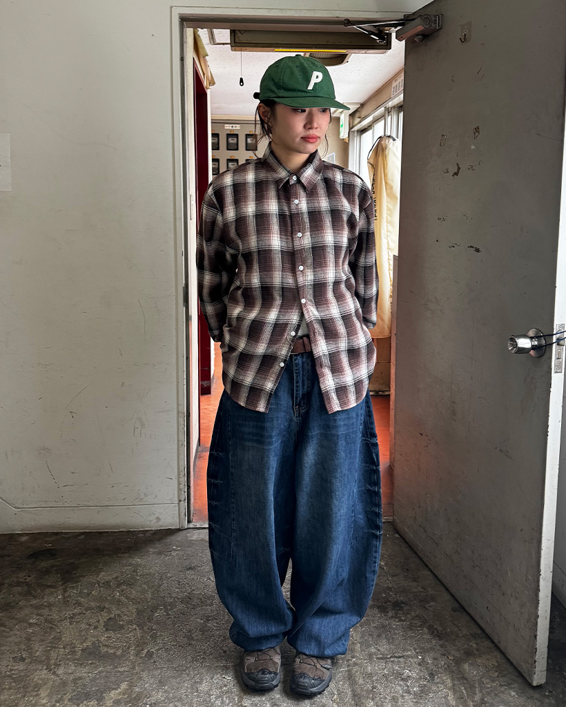 （ユニセックス）モダンチェックシャツ