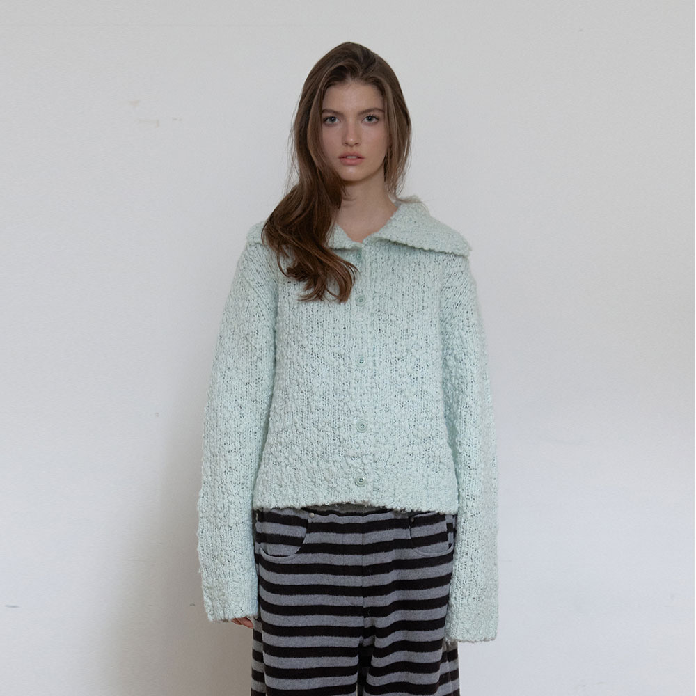 COZY HIGHNECK CARDIGAN (SKY BLUE)