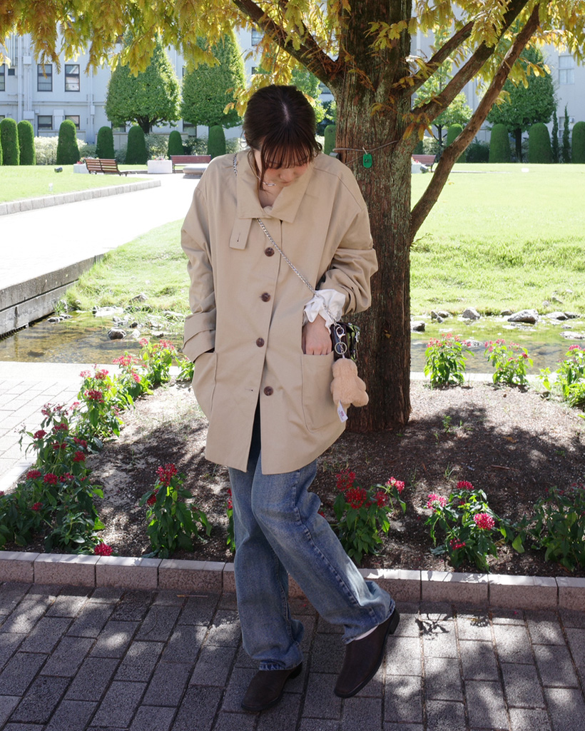 オーバーサイズハーフトレンチコート