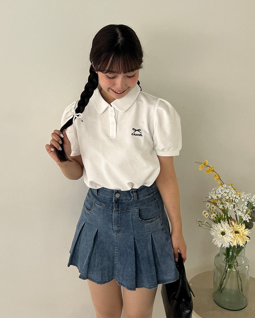 リボンステッチポロシャツ | ファッション通販サイト NUGU