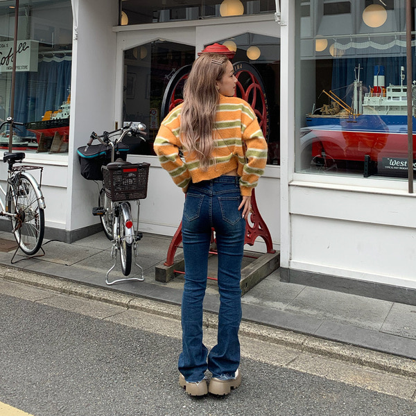 カットオフフレアデニムパンツ | ファッション通販サイト NUGU