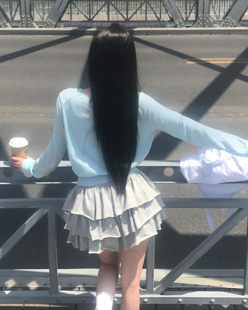 original] イーブン、シースルー長袖カーディガン