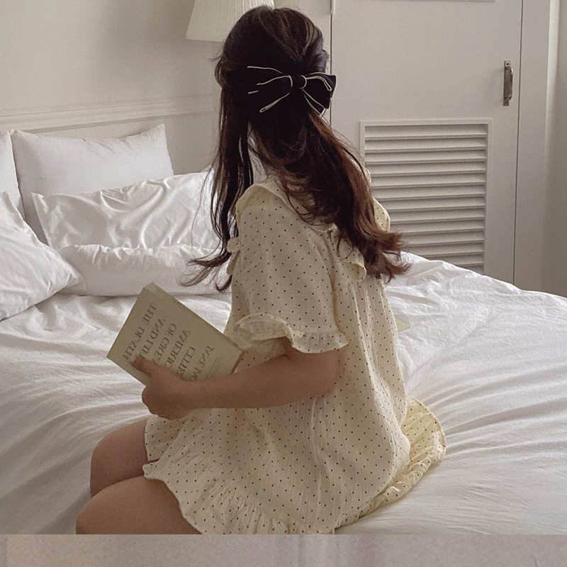 フリルドット半袖パジャマセット