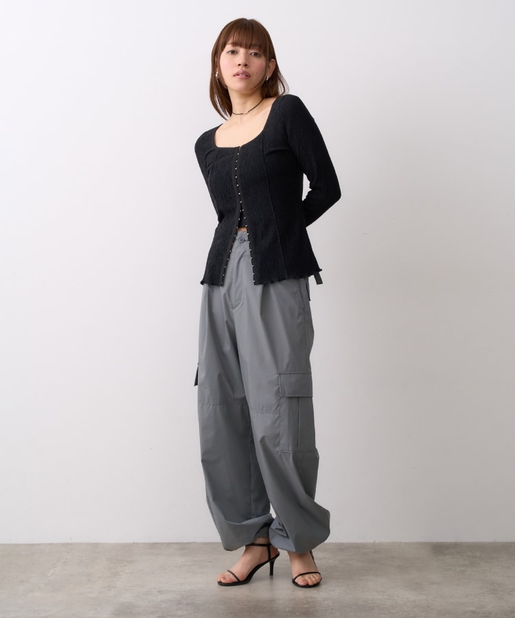 fronthook sheer rib pullover | ファッション通販サイト NUGU