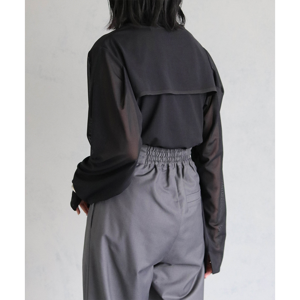 メッシュレイヤードケープブラウス (988-64203) | ファッション通販