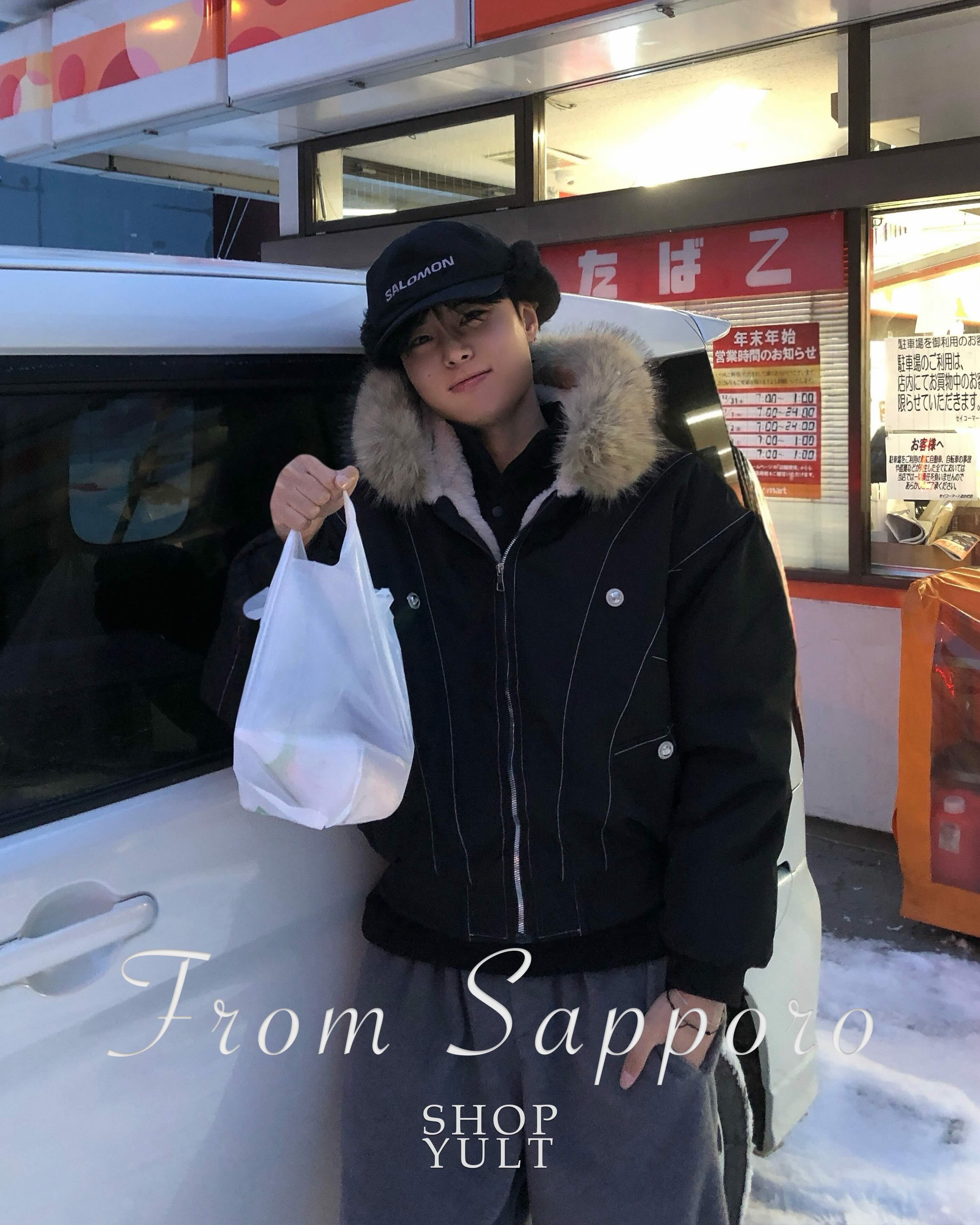 (2color)クロップド丈ファーダウンパーカー