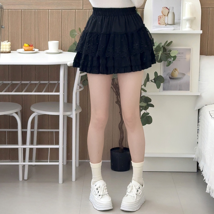 バレエコアフリルレースミニフレアスカート | ファッション通販サイト NUGU