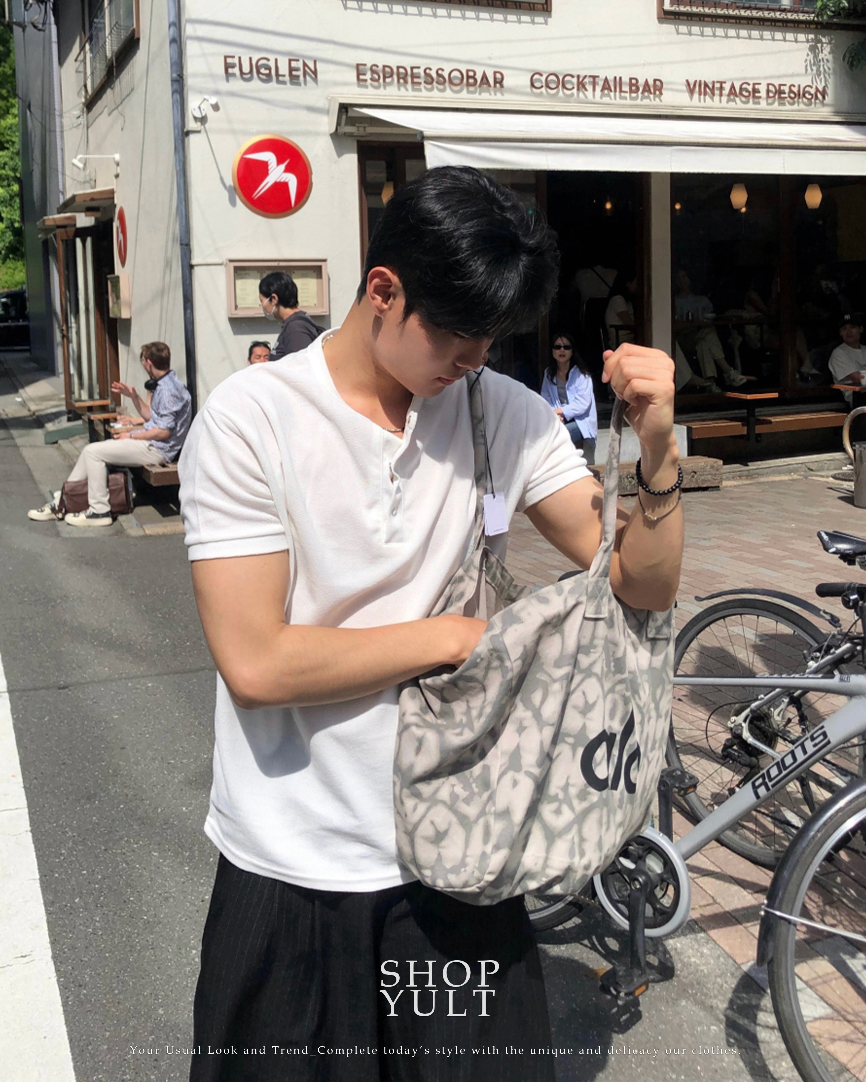 (4color)ヘンリーネック半袖ニット