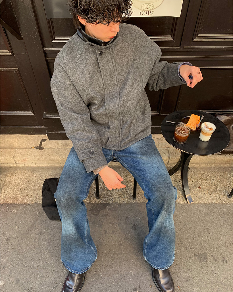 ハイネックハーフコート