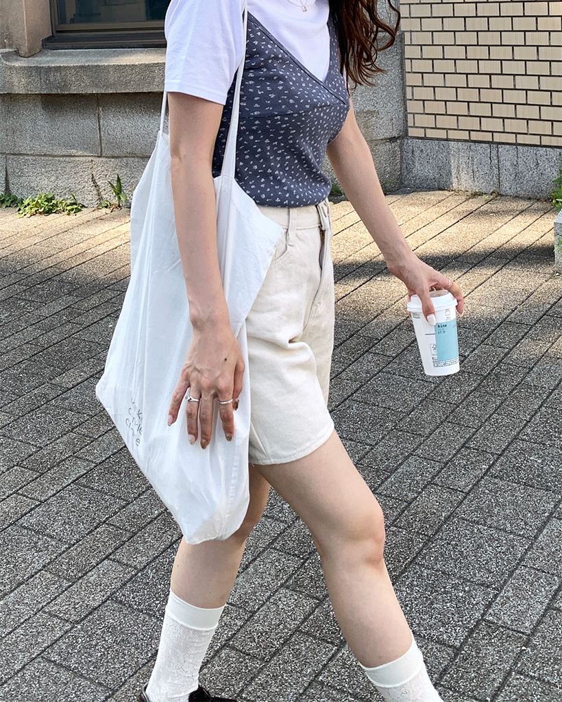 baserange コットンハーフパンツ 白 Shorts | Basics in Natural and Recycled Fibers | Baserange