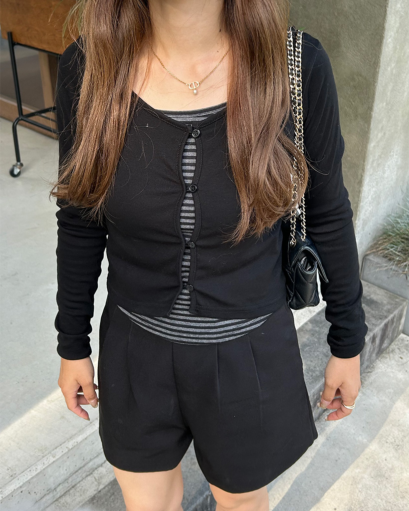 ボーダーインナーレイヤードカーディガン | ファッション通販サイト NUGU