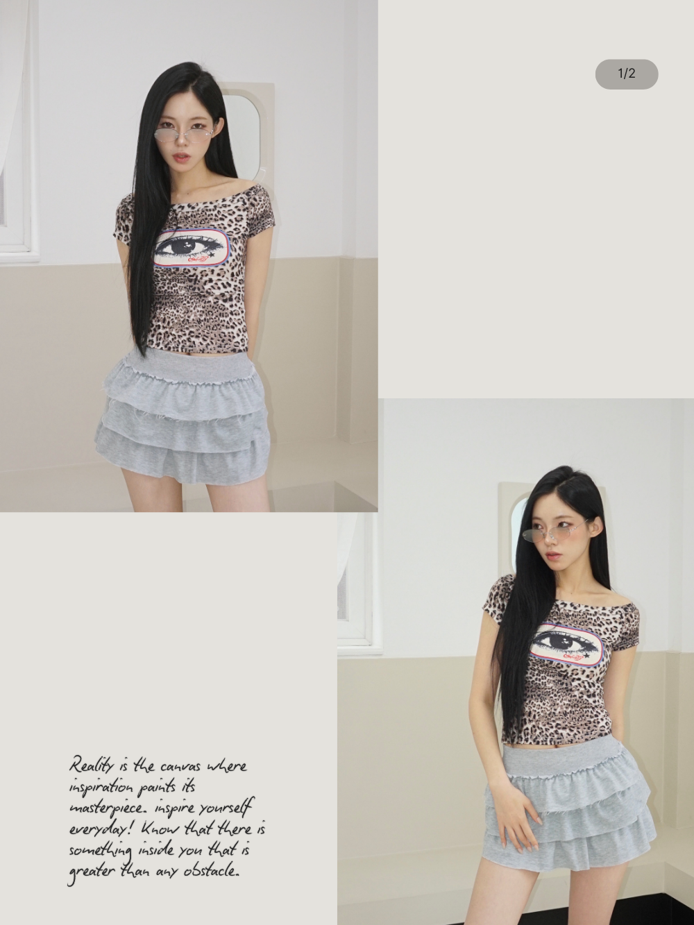 グレーフリルティアードゴムミニスカート | ファッション通販サイト NUGU