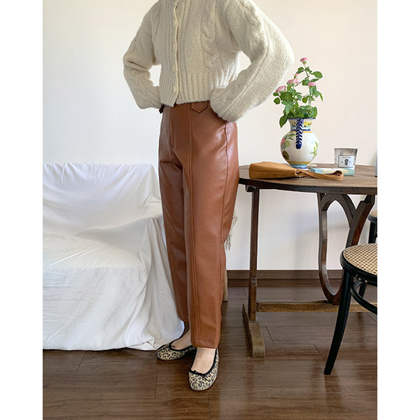 セザンヌ 7/8丈 本革 クロップド レザー パンツ SEVEN BY SEVEN（セブンバイセブン）LEATHER DOUBLE KNEE PANTS