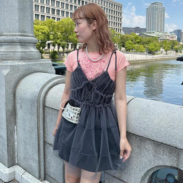 Her Praha オーガンジー ワンピース　チュール　ミニドレス チュールミニワンピース | ファッション通販サイト NUGU