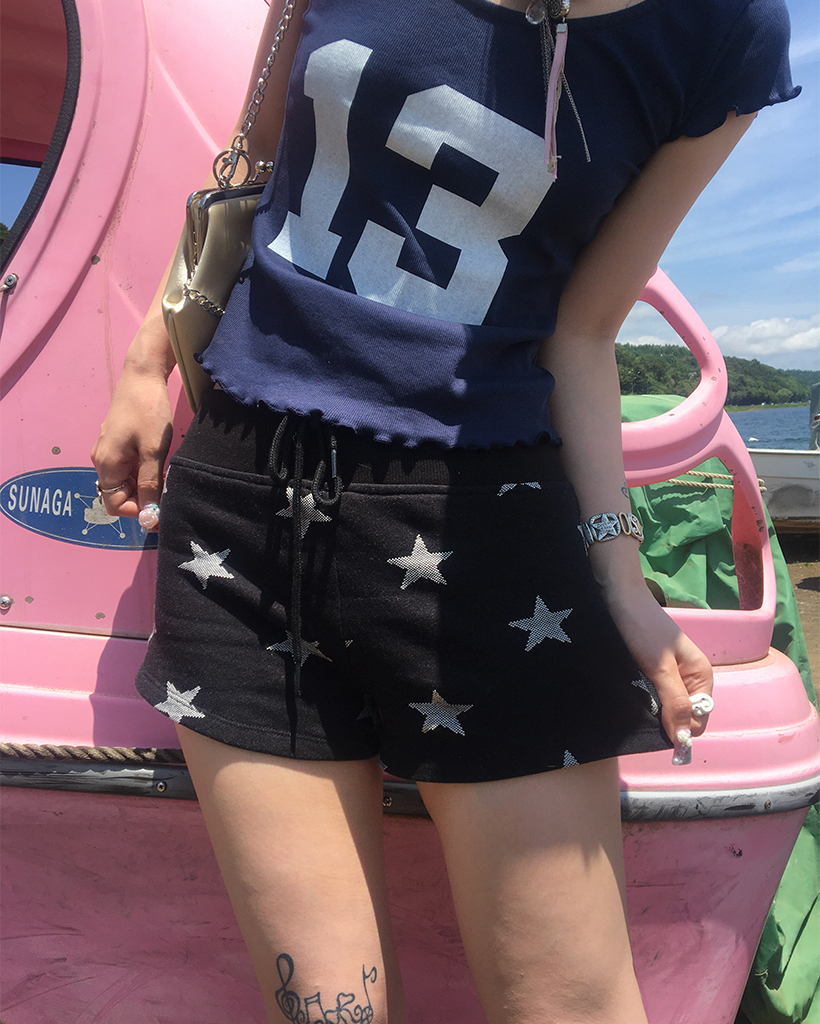 gajess スウェット ショートパンツ ネイビー