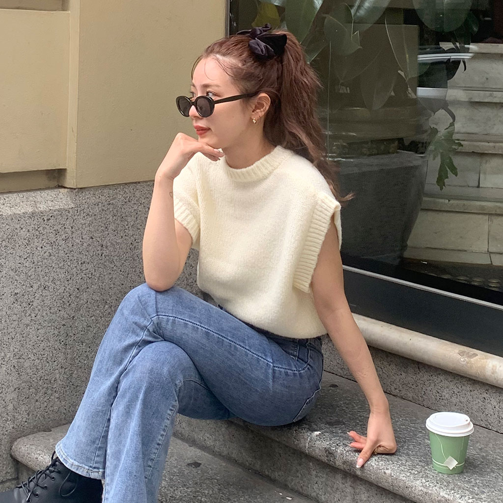 KADOYA ベージュ ノースリーブベスト 楽天市場】ベスト トップス