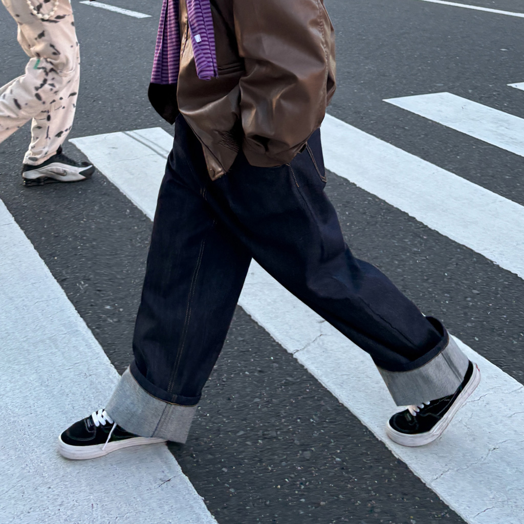 yuさん専用◎nixnut sticpants デニムパンツ92 ユニセックス) ヴィンテージウォッシュワイドフィットデニム
