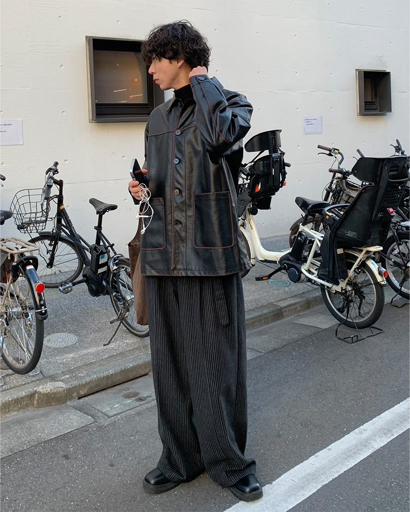 ユニセックス）ウォッシュヴィンテージハーフレザージャケット