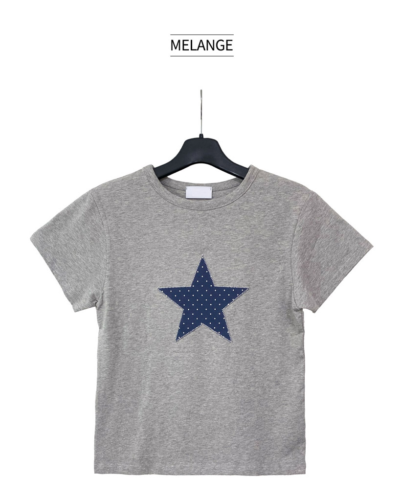 ドットスターステッチクロップド半袖Tシャツ | ファッション通販サイト