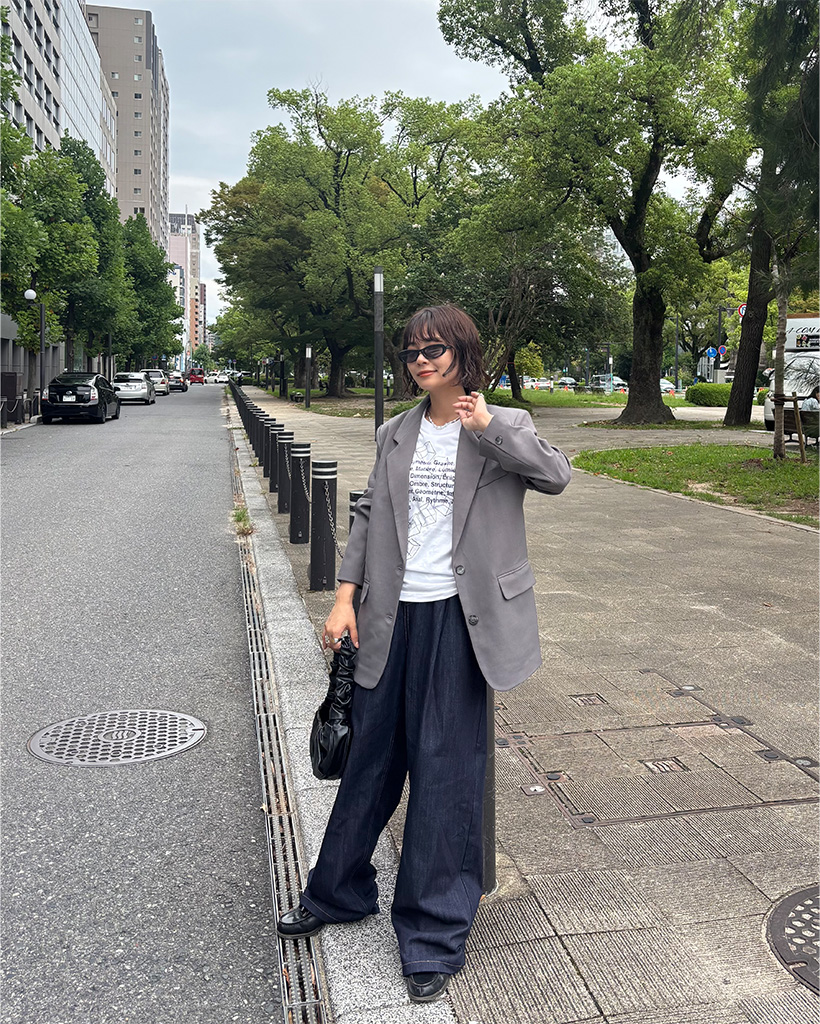 デイリーワイドデニムパンツ