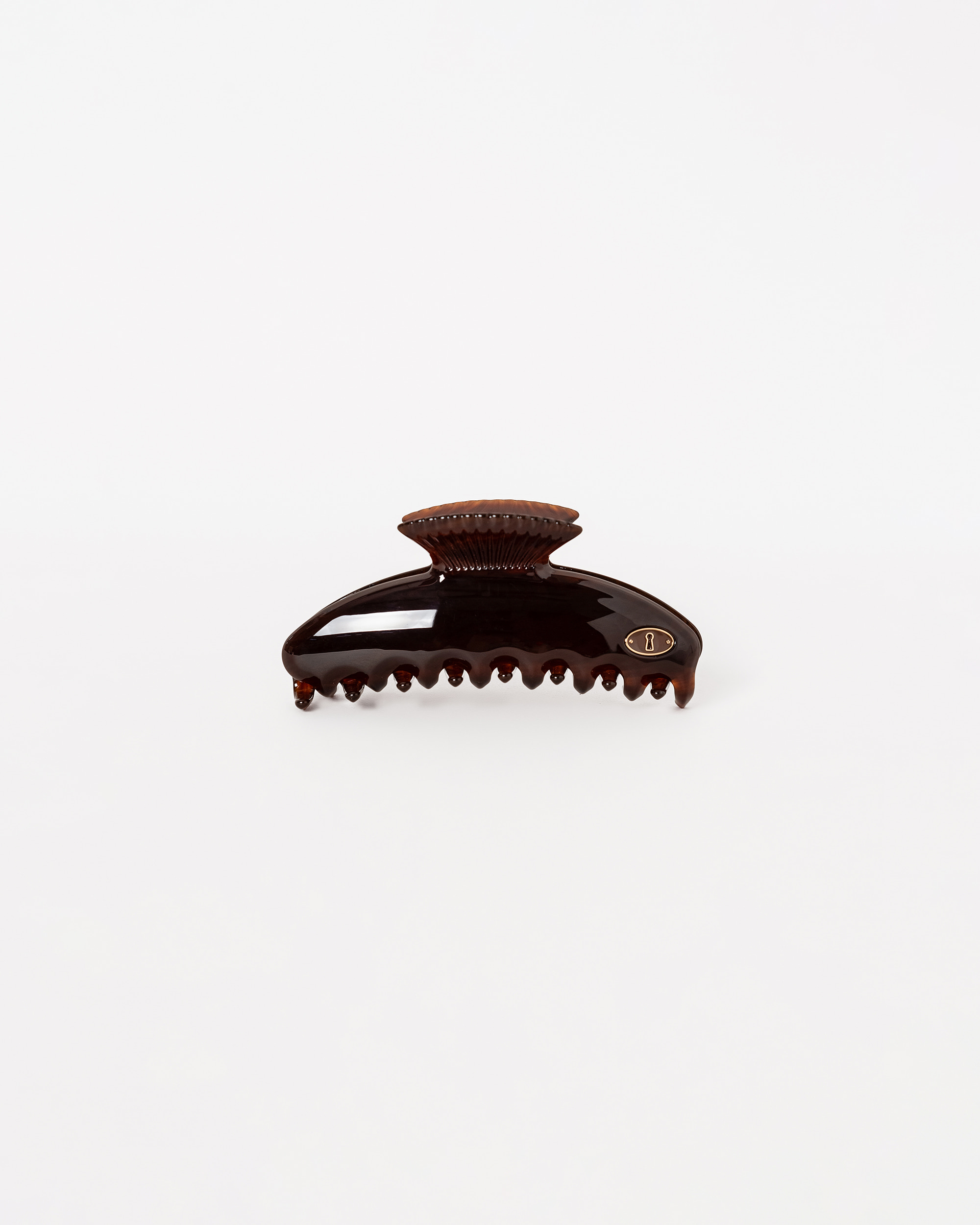 [KEI x For Your Eyes Only] Classy Logo Shell Hair Clip (Mocha Marble)