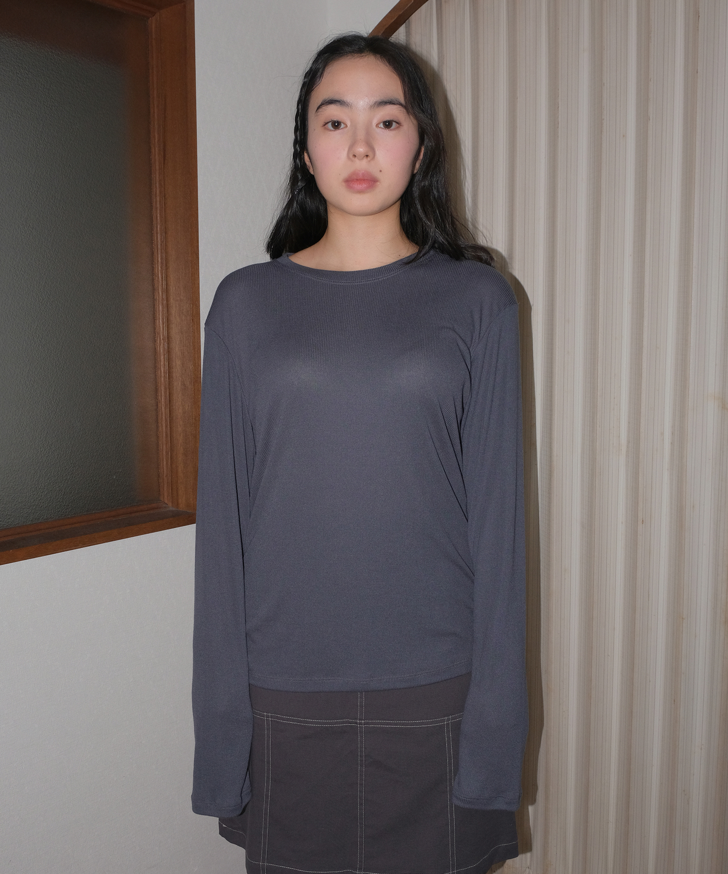 BASIC LONG SLEEVE T-SHIRT DARK MOON