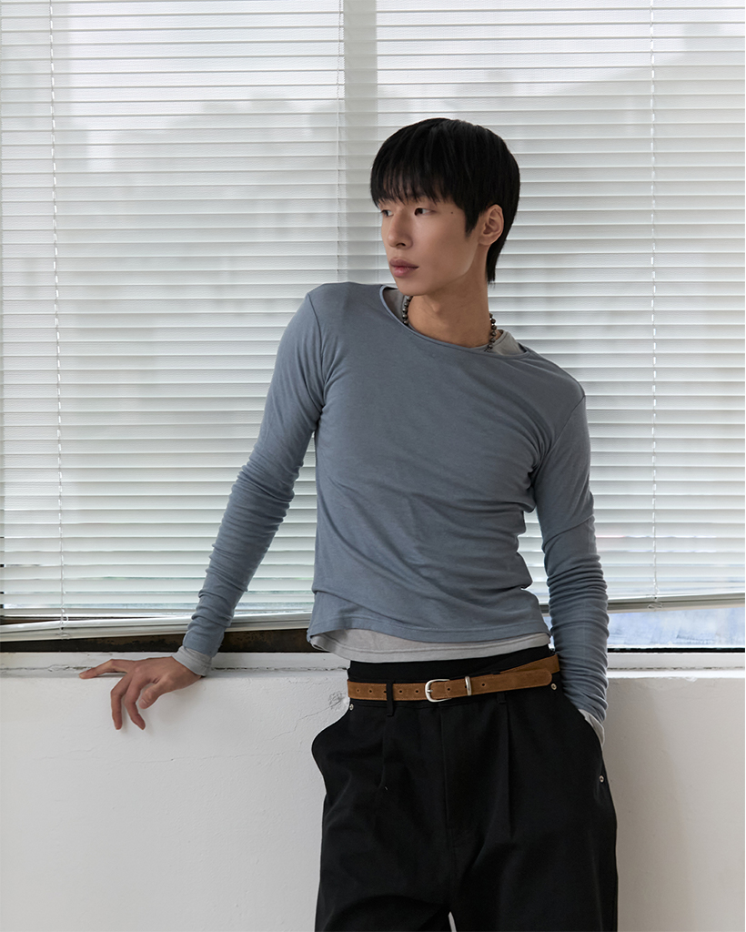 Bluesf  layered long sleeve [Blue]