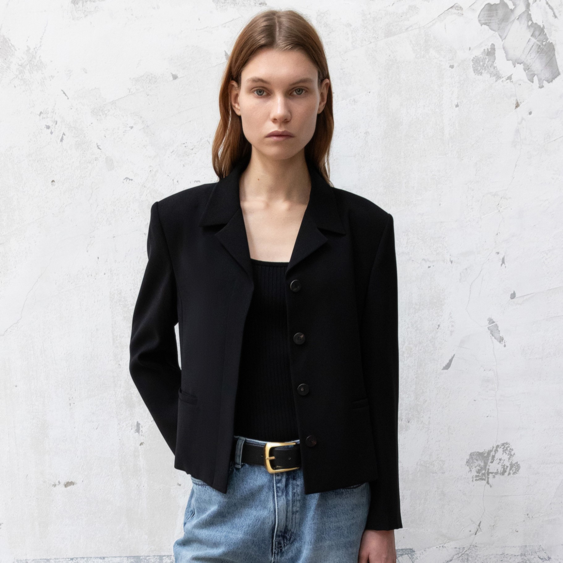 Half sleeve crop jacket - Gray | ファッション通販サイト NUGU