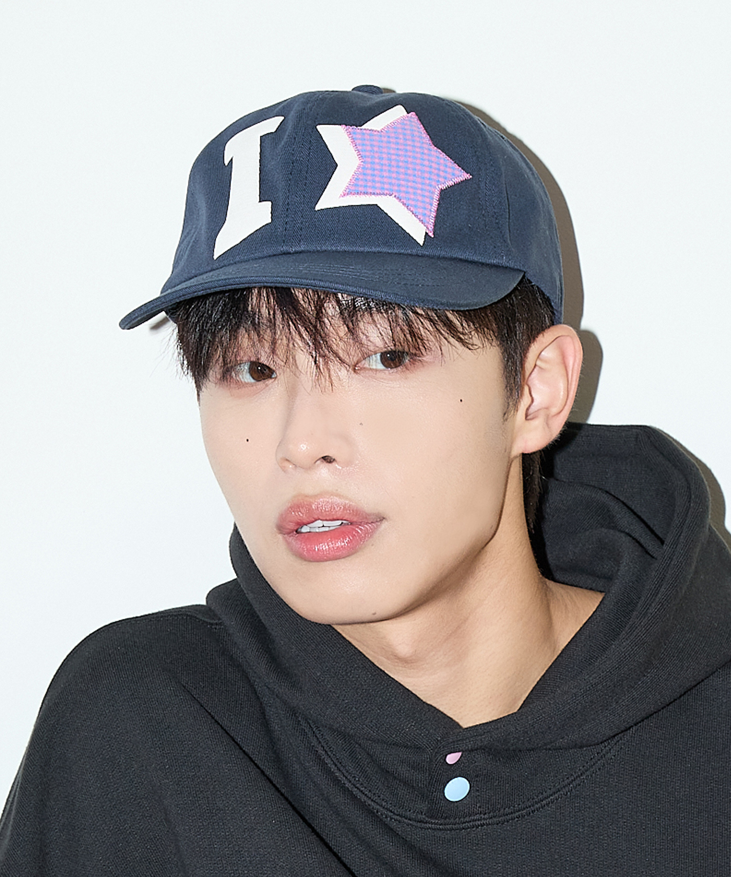 YK Check Applique Ball Cap NAVY