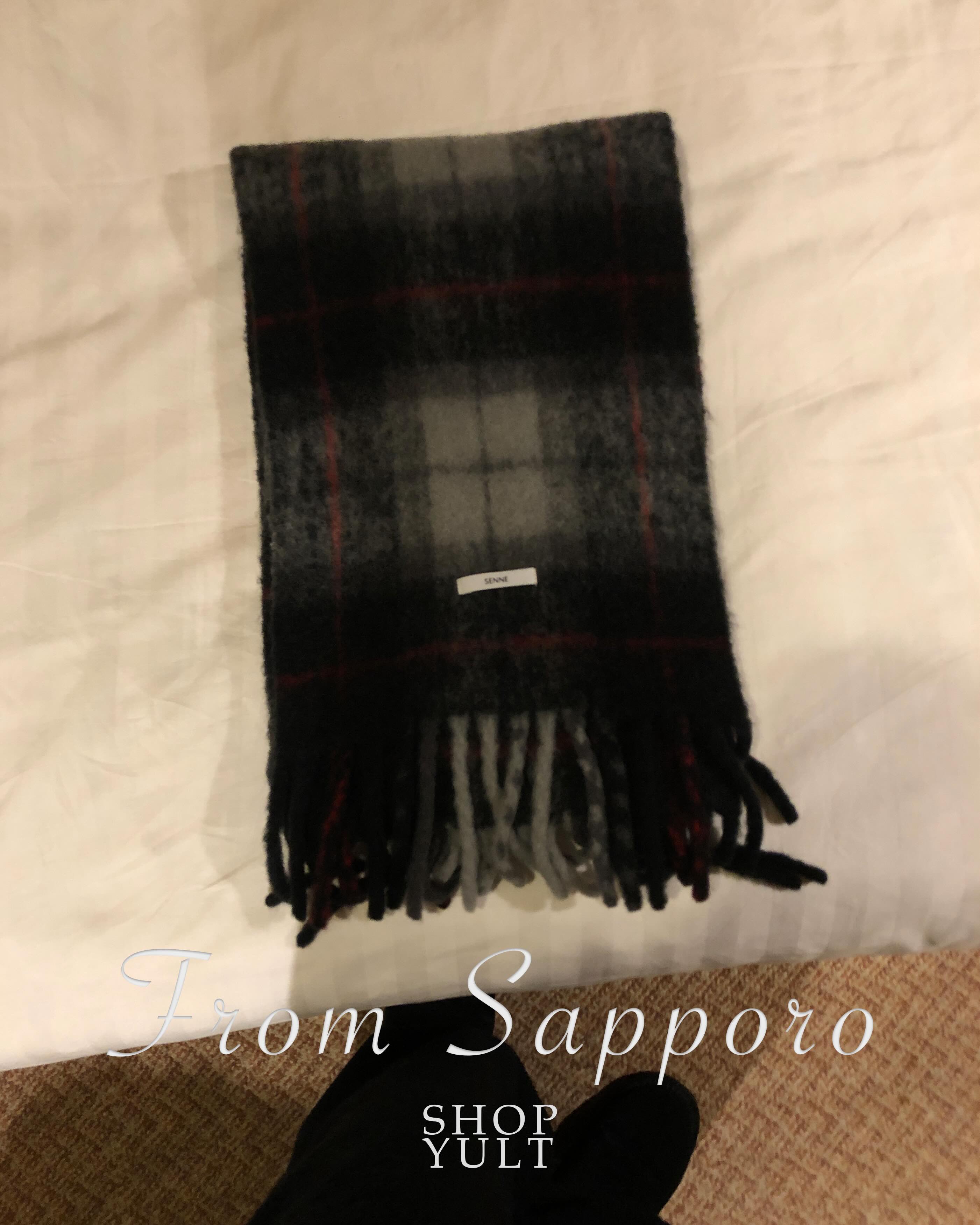 (5color)ウールチェックマフラー