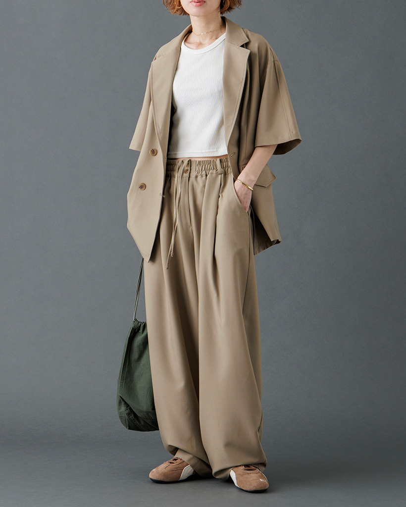 (ORIGINAL)ピンタックバルーンイージースラックス