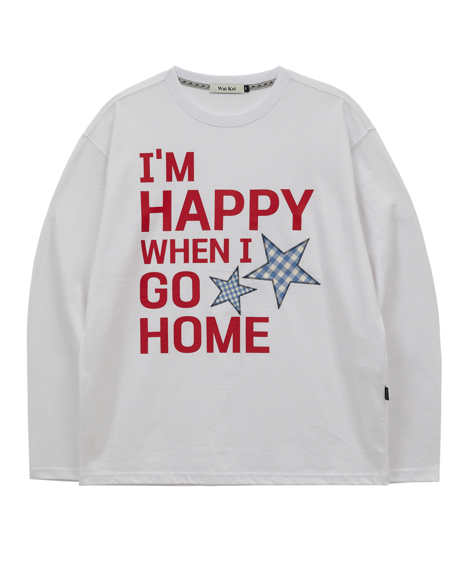 [Influencer pick] I AM HAPPY Long Sleeve T-shirt WHITE
