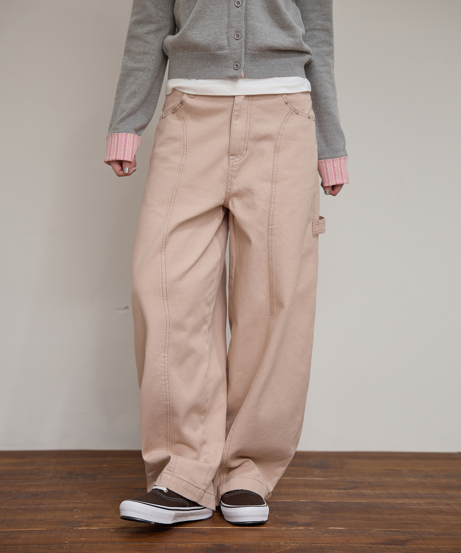 BU25SPT01-BE] CLASSIC BIG BAGGY CHINO PANTS (BEIGE) | ファッション