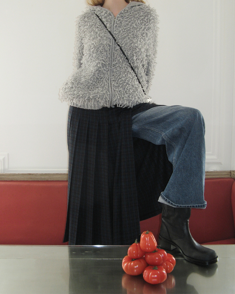 9/30まで！Belted layered pleats midi skirt Influencer pick] BELTED CHECK PLEATS SKIRT (GREEN) | ファッション