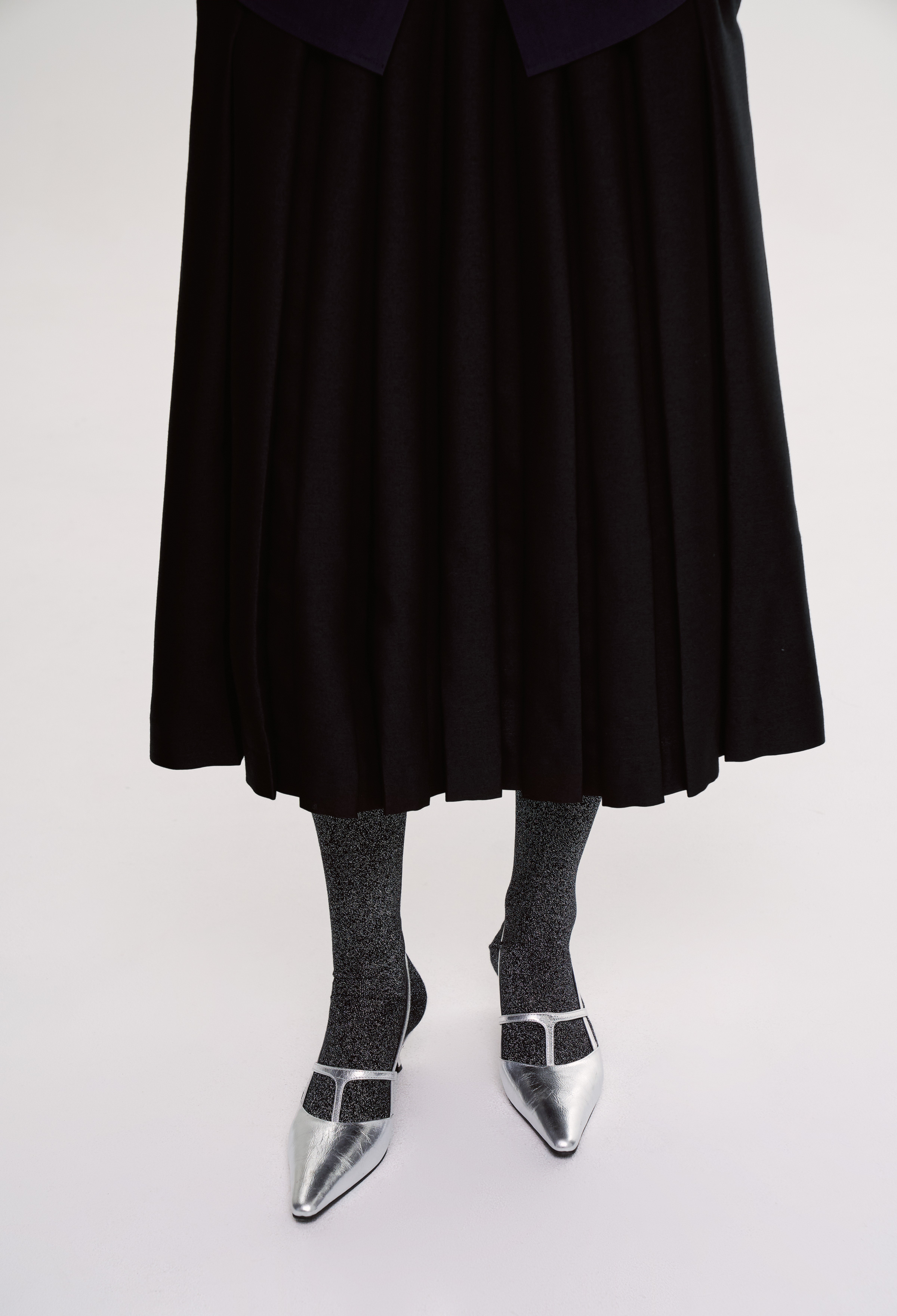 T-strap Slingback Shoes Silver