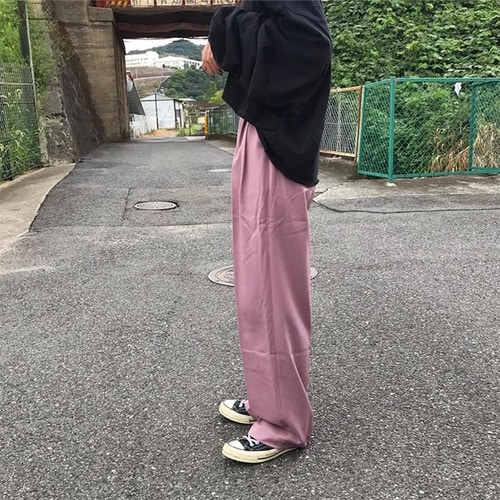 ドゥロワー　ギャバタックパンツ　ライラックピンク　38 スラックス ドゥロワーギャバタックパンツライラックピンク38 スラックス