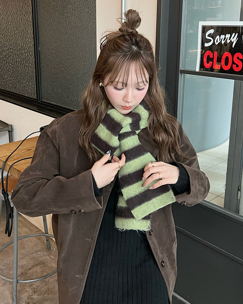 カラーボーダーマフラー