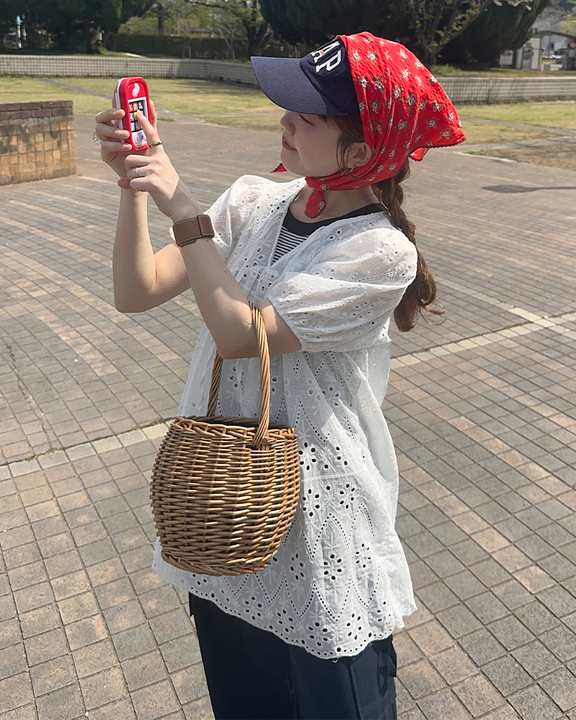 フラワーパンチングミニワンピース